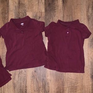 Old navy girls Sz 6-7 maroon polos (2)